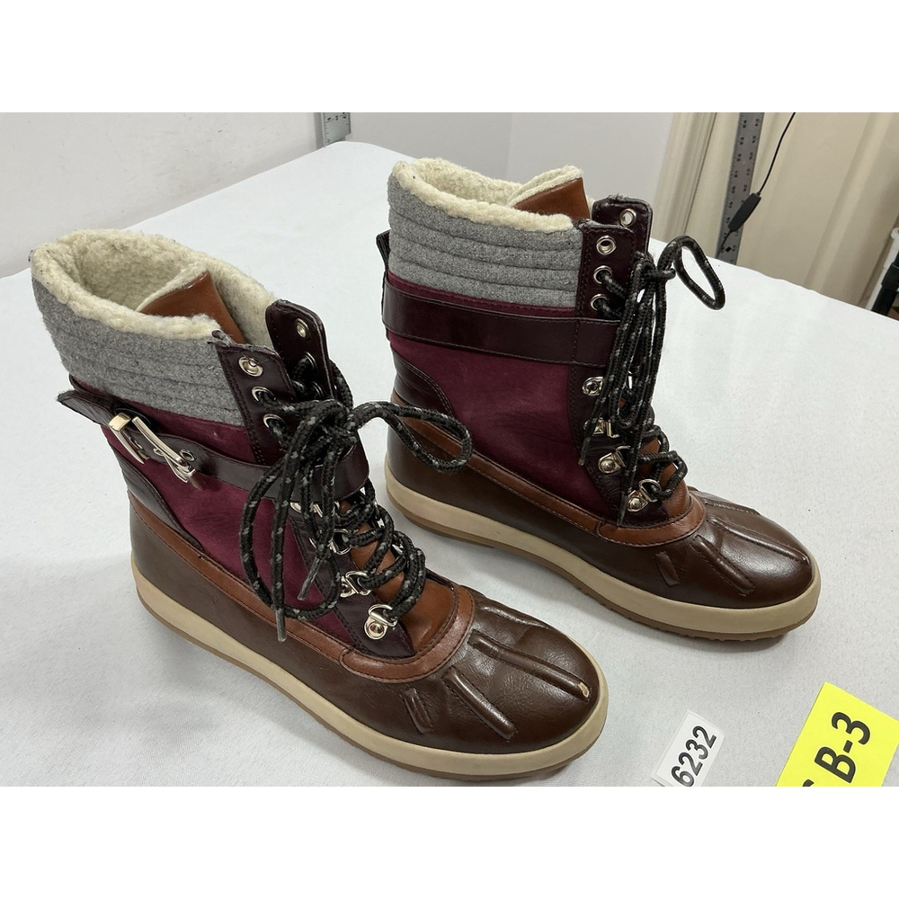 Womans Call It Spring Duck Boots 7 Brown Maroon Lace Up Lined